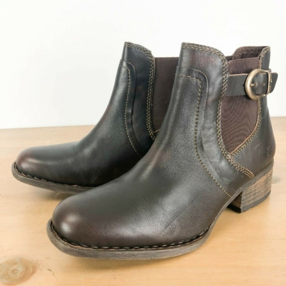 BORN MOHAN Brown Leather Ankle Boot LADIES 8 M
